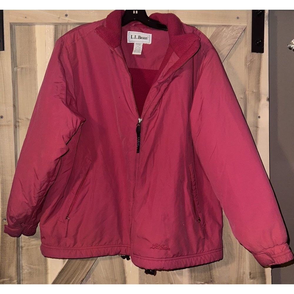 LL Bean Coat Womens Petite Large‎  Pink Thinsulate Lined Red Pinkish L Vintage